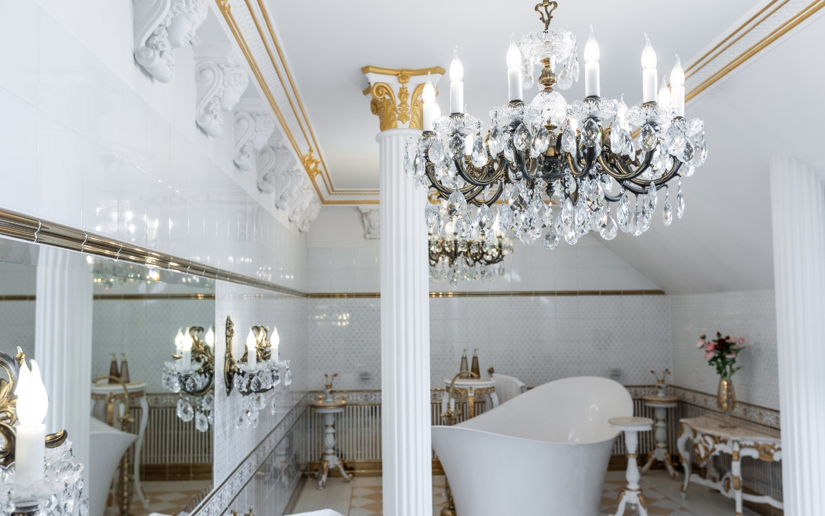 Латунный настенный светильник EN852301PT Латунная стеклянная люстра EL8531201PT