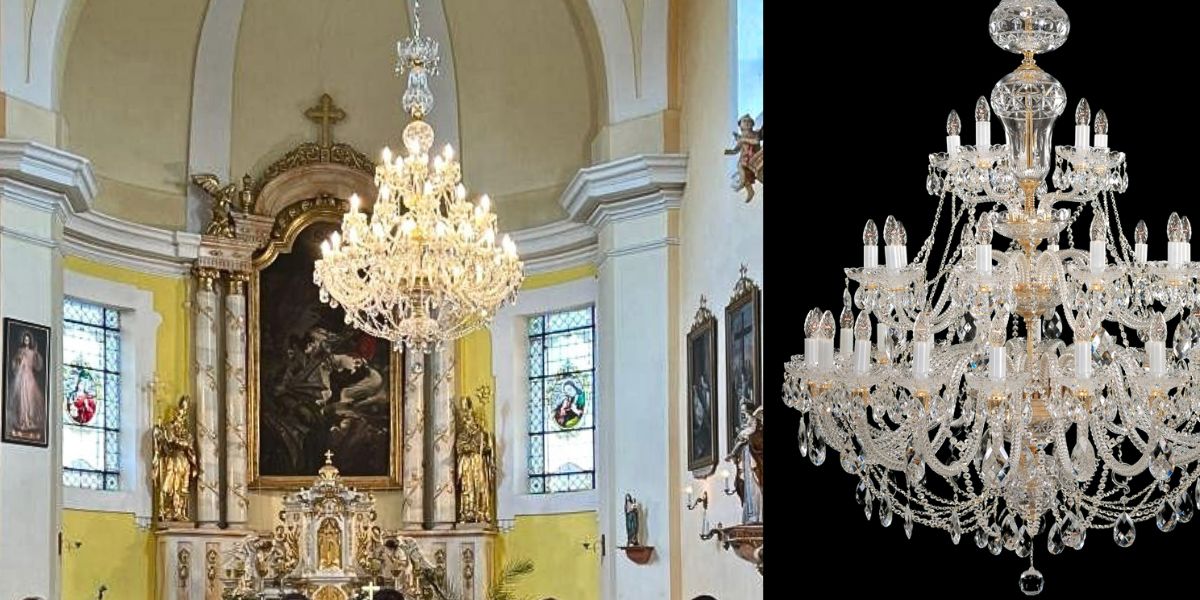 Хрустальные люстры ArtCrystal Tomeš для церкви Святого Георгия в Белотине, Чехия