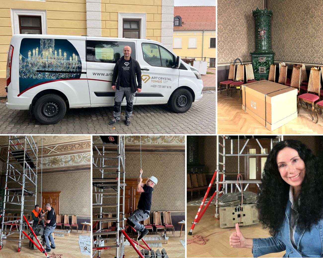 Установка хрустальной люстры