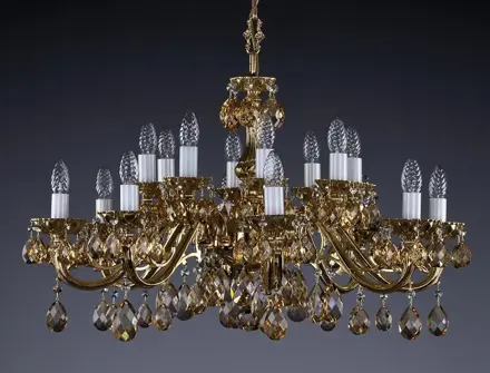 Люстра из латуни с цветными пoдвecками L349B 8006 